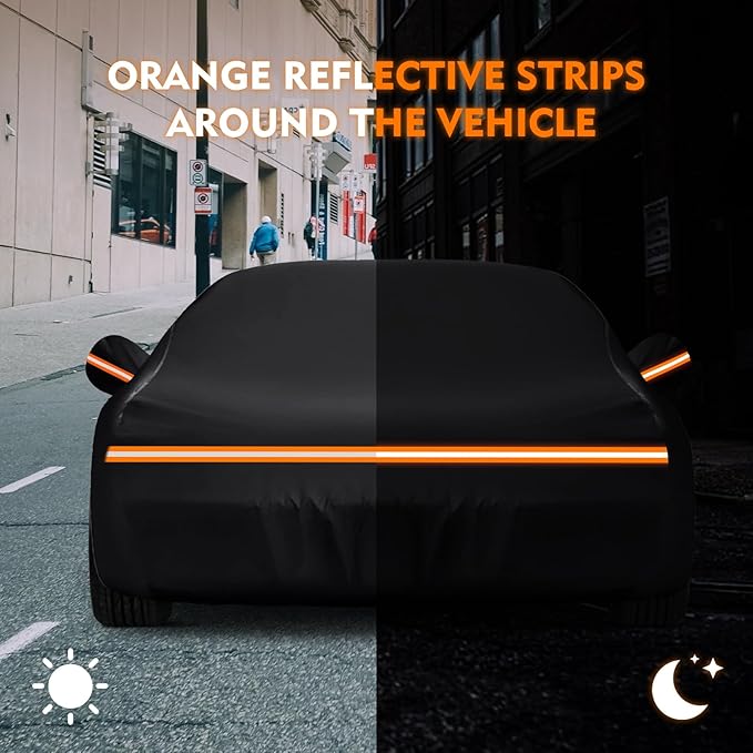QUNSUNUS 6 Layer Car Cover for C5 Corvette 1996-2004 Waterproof All Weather Windproof for Corvette Car Cover Hail Protection with Zipper