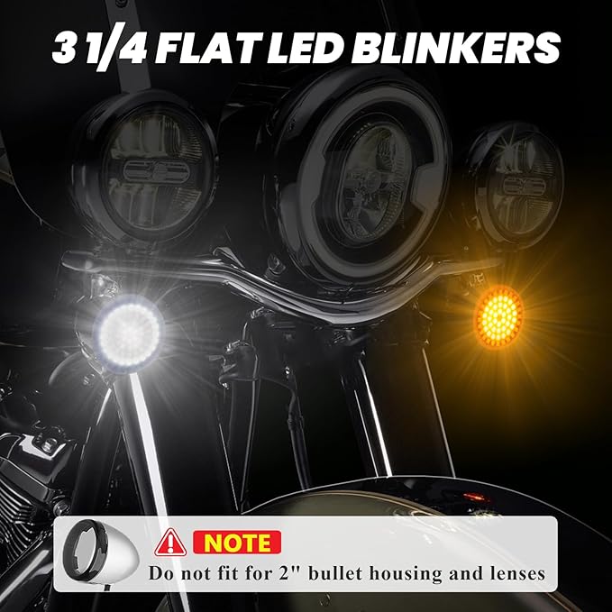 1157 LED Turn Signals 3 1/4", Front Rear Combo Set Flat Housing Led Light Fit for Harley Davidson Electra Glide Road King Softail Tour Glide Ultra Limited 1986-2025