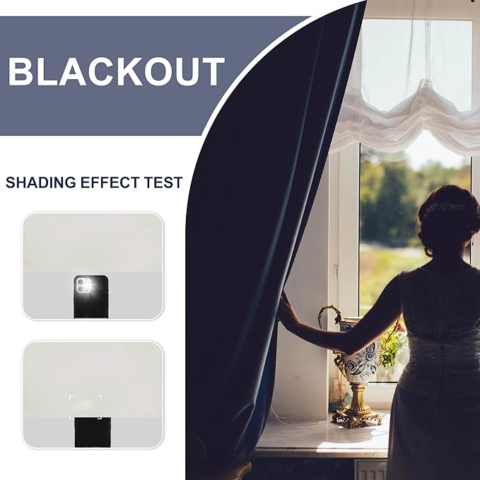 JIUZHEN Blackout Curtains for Bedroom - Thermal Insulated Room Darkening Noise Reducing, 42 x 96 Inch Length Curtains for Living Room, Set of 2 Panels with Tiebacks,Ivory