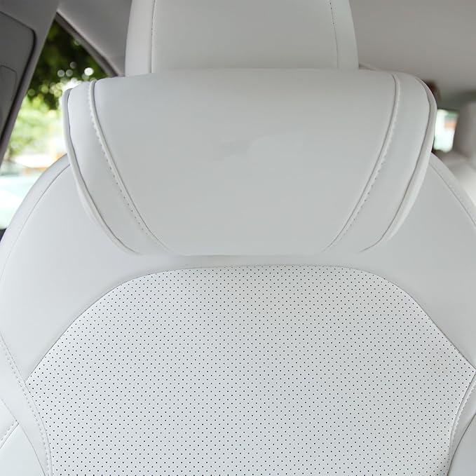 Car Neck Pillow for Tesla Model 3 Model Y Model S Model X Cybertruck Accessories Memory Foam Ergonomic Design Comfortable Headrest Cushion, 1 Piece, White