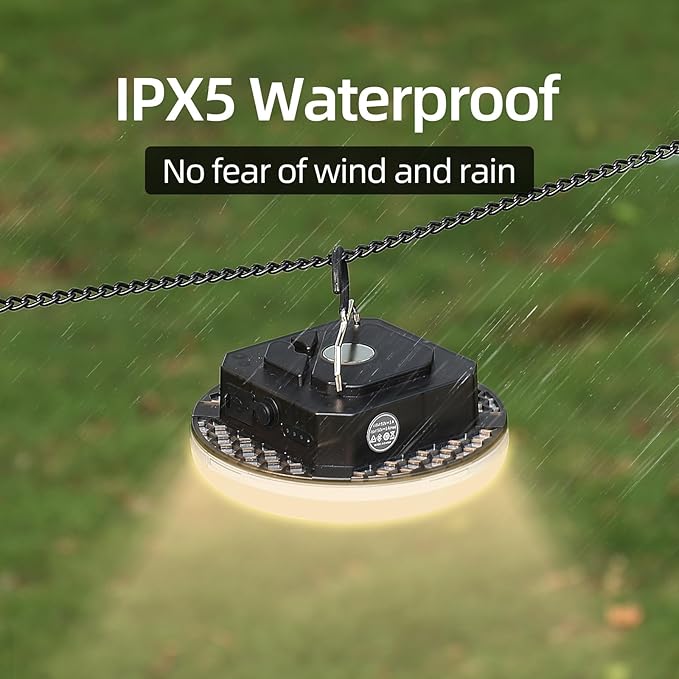 Transparent Portable Rechargeable LED Camping Lights,Waterproof Outdoor Light with 5000Lm,Super Bright Hanging Lanterns for Tents, Canopies & Outdoor Emergencies(Infinitely dimmable)