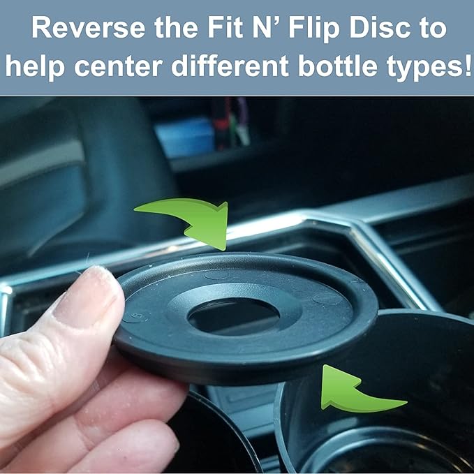 Cup Keeper Plus-2 PK W/Beverage Bands Car Cup Holder Adapter Expands to Hold Larger Beverage Containers up to 3.7" Diameter/Fits 32 oz Flasks & Water Bottles
