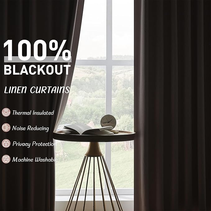 UHITECH 90 Inch Curtains for Living Room Pink Blackout Curtain for Bedroom 2 Panels Set Window Linen Textured Noise Reducing Thermal Insulated Rod Pocket Modern Farmhouse Drapes