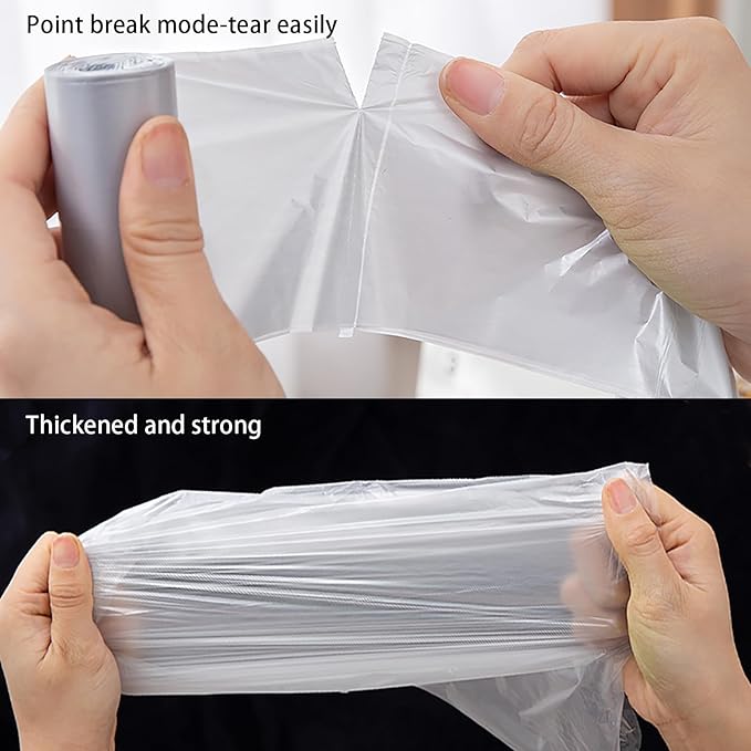 Mini Strong Trash Bags, 0.5 Gal Small Garbage Bags for Desktop Mini Trash Can, 300 Counts, White