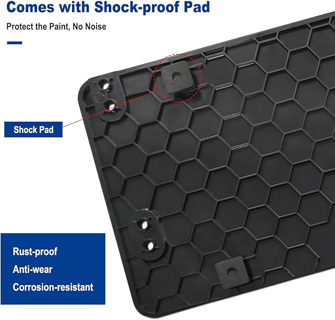 Rear License Plate Bracket Holder for Mercedes-Benz 2007-2023, Bumper Tailgate Trunk Car Tag Mounting Kit with Carbon Fiber Frame, Replaces: 1698170211, A0008101711