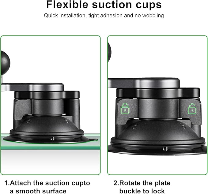 FANAUE Universal Car Phone Mount - Heavy-Duty Sticky Gel Suction Cup with 25mm Ball, 1" RAM-Compatible Windshield/Dashboard Phone Holder for Cars, Trucks & SUVs - Secure Anti-Slip Auto Accessories