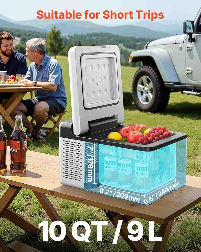 VEVOR 10 Quart 12 Volt Portable Mini Freezer Car Compressor Fridge Cooler