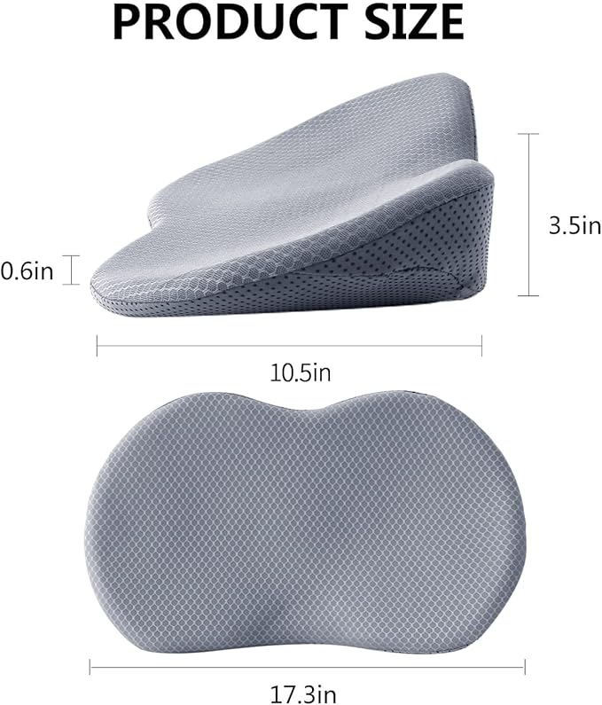 Car Seat Cushion, Memory Foam Seat Pad for Sciatica and Lower Back Pain Relief, Seat Cushion for Car Seat Driver (Gray)