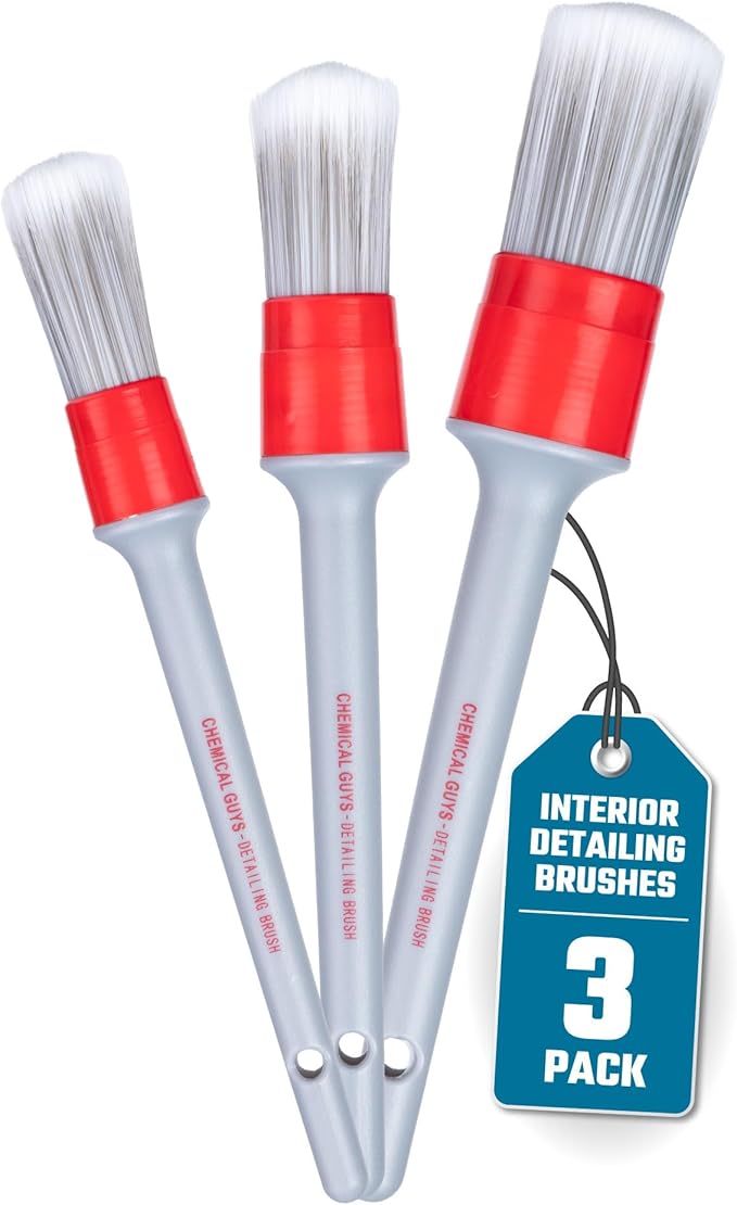 Chemical Guys ACC600 All In The Details Interior Detailing Brush Set (Great for Cars, Trucks, SUVs, RVs, & More)