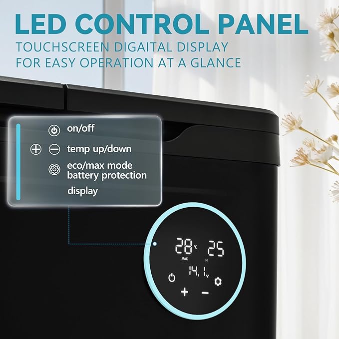 EUHOMY 12 Volt Refrigerator, 48QT Dual Zone Electric Cooler APP Control, Car Refrigerator with 12/24V DC 110-240V AC, Car Fridge -4℉~68℉, Portable Freezer Aluminum Interior for Camping,Trip,Home,Truck