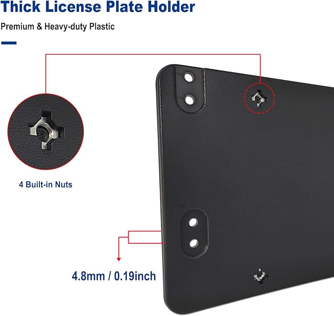 Rear License Plate Bracket Holder for Mercedes-Benz 2007-2023, Bumper Tailgate Trunk Car Tag Mounting Kit with Carbon Fiber Frame, Replaces: 1698170211, A0008101711