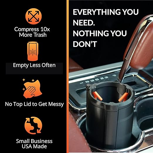 Cup Holder Trash Can for Car – Patent-Pending Trash Compaction - Up to 10x More Trash to Save You Time - Portable Trash Can for Car, Stroller, Backpacks, and Beyond, Mint