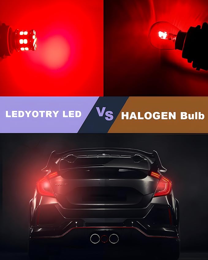 1156 LED Bulbs Red 12V-24V Super Bright 7506 1141 BA15S 1003 LED Light for Brake Stop Tail Lights, Pack of 4