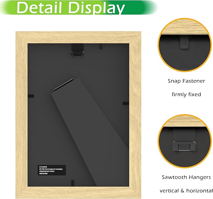 FrameWorks 2-Pack, 5x7 Matted to 4x6 Picture Frame, Natural Oak – Classic Wooden Photo Frame with Tempered Glass, Modern Matte Finish for Prints, Posters, Certificates & Wall Decor – Gallery-Ready