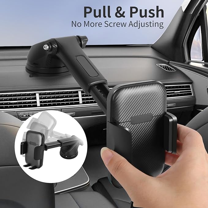 360° 3-in-1 Car Phone Mount – Dashboard, Windshield & Vent Mount with Super Strong Hold, Phone Holders for Your car Suitable for Apple and Android Smartphones.