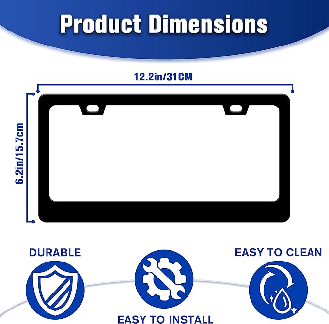 Not All Who Wander are Lost License Plate Frame Mountains Compass License Plate Holders Funny Stainless Steel Auto Accessory Bracket 2 Hole with Screws Universal Us Car License Plate Frames 6x12 Inch