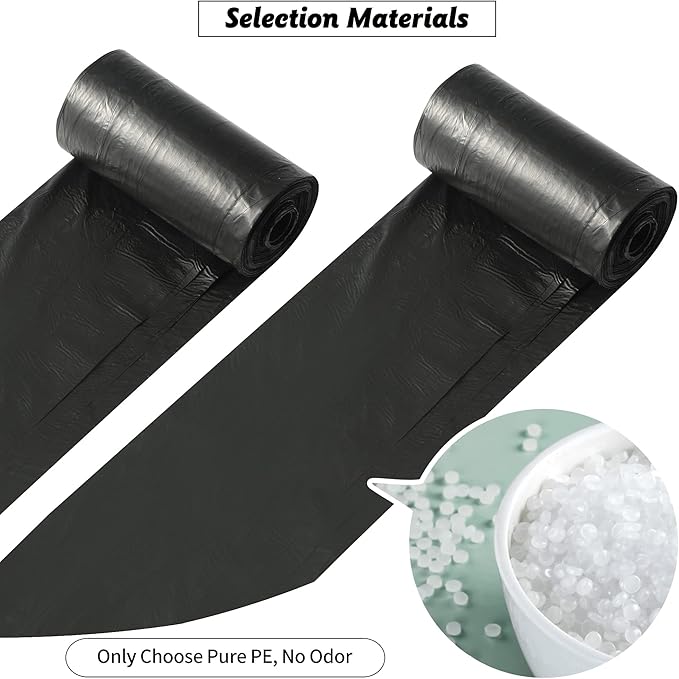 Mini Trash Bags 10 Rolls (200 Counts) - 0.5 Gallon/2 Liter Leak-Proof Bags for Car, Desktop & Small Trash Cans, 12x8.7 Inch Fit Under 2 Liter Bins