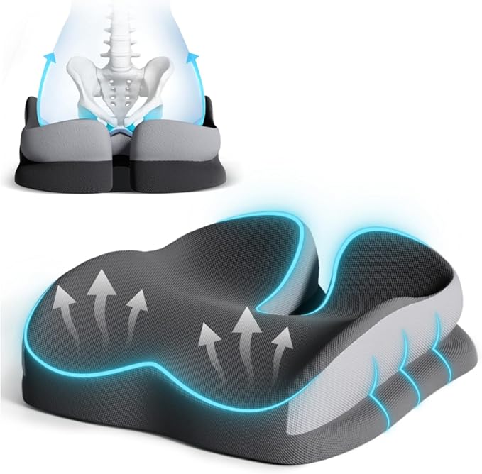 Seat Cushions for Office Chairs Wheelchair Cushion for Long Sitting Back Pain,Memory Foam Seat Car Computer Desk Chair Cushion,Coccyx Cushion for Tailbone Pain Relief Cushion Office Chair Butt Pillow