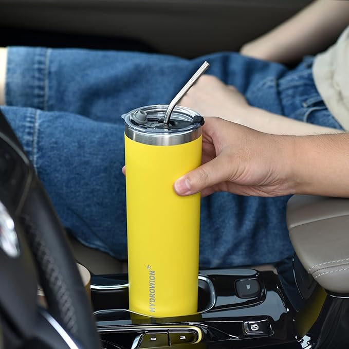HYDROWION Triple-Insulated 20 oz Stainless Steel Tumblers with Lid and Straw, Easy to Clean, Scratch-Resistant, Perfect for Travel