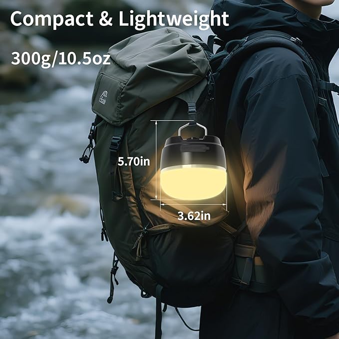 LED Camping Lantern, 8000mAh Rechargeable Camping Lights with 12 Light Modes, LED Lanterns for Power Outages, Auto-Memory, Magnetic Base, Portable Tent Light for Hurricane, Emergency, Home, Hiking