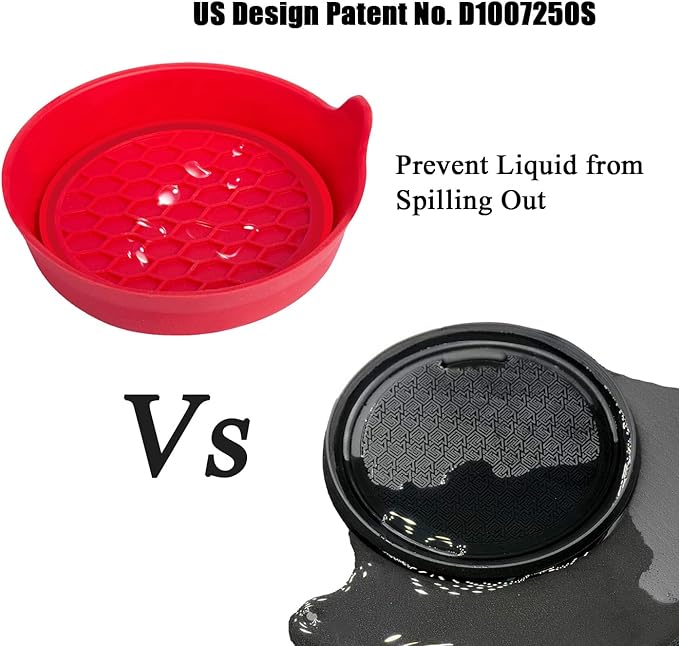 Amooca Car Cup Coaster Universal Automotive Waterproof Non-Slip Cup Holders Sift-proof spill Holder Car Interior Accessories 4 Pack Red