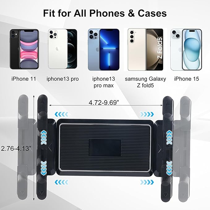5 in 1 car Phone Holder, car Dashboard Windshield Phone Mount, Suitable for iPhone15 14 iPhone13 promax, Samsung Z Fold 7 6 5, All Smartphones