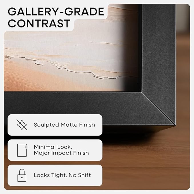 Homeforia 18x24 Poster Frame Black, High End Metal 18 x 24 Picture Frames with Mat 16 by 20 inch Photo, 18x24 Black Frame Matted to 16x20 Print, 24x18 Hanging Frame, Tempered Glass, Wall Kit, Set of 2