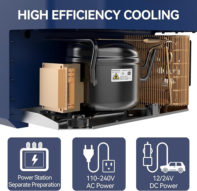 Car Fridge Portable 12V Refrigerator 32 Quart 12 Volt Freezer Compressor Cooler 12V/24V DC 110~240 V AC for Truck Van RV Camper SUV and Home Use