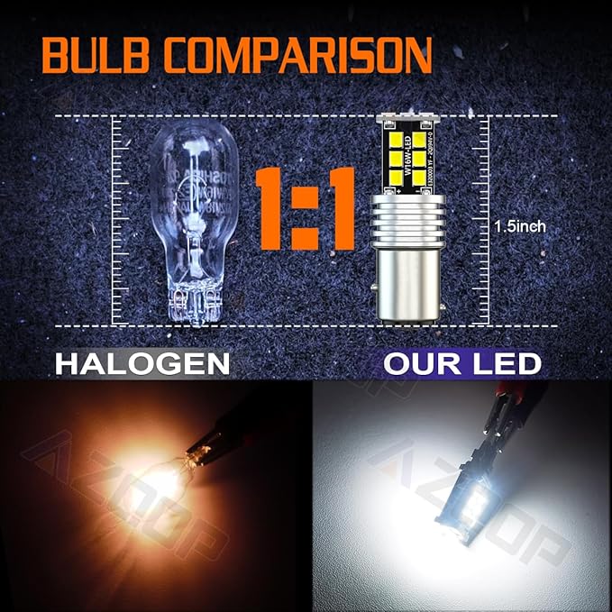 1157 LED Daytime Running Bulbs Compatible with Jeep Renegade 2015 2016 2017 2018 2019 2020, 500% Brightness, 2057 2357 7528 BAY15D DRL/Parking Lights, 6000K White, Plug and Play, 2PCS