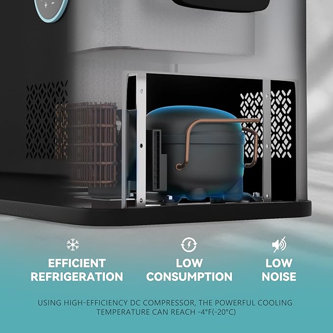 EUHOMY 12 Volt Refrigerator, 58QT Dual Zone Electric Cooler APP Control, Car Refrigerator with 12/24V DC 110-240V AC, Car Fridge -4℉~68℉, Portable Freezer Aluminum Interior for Camping,Trip,Home,Truck