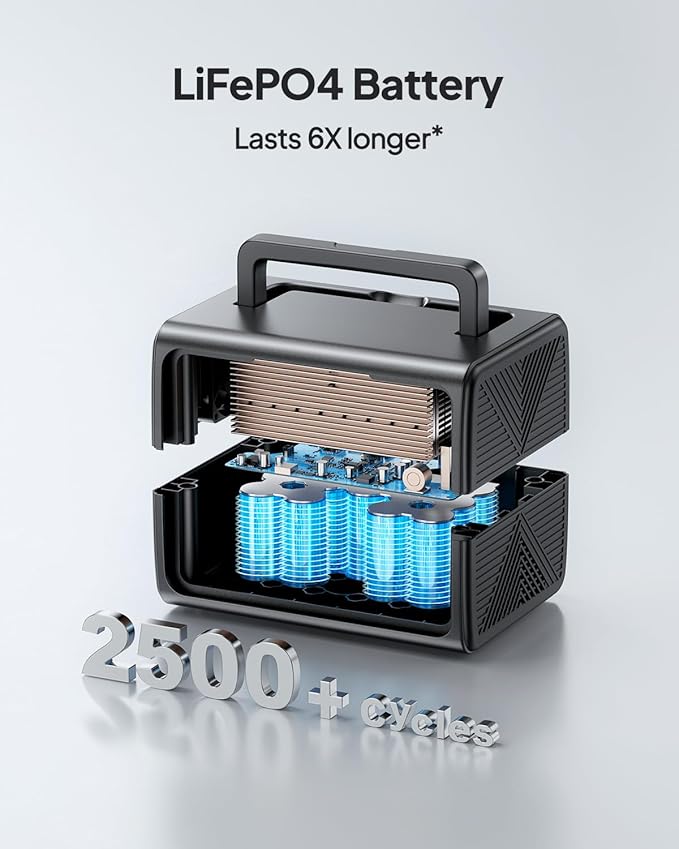 BLUETTI EB3A Portable Power Station, 268Wh Solar Generator LiFePO4 Battery Backup w/ 2 600W (1200W Surge) AC Outlets, Recharge from 0-80% in 30 Min., LFP Backup for Outdoor Camping, Trip, Power Outage