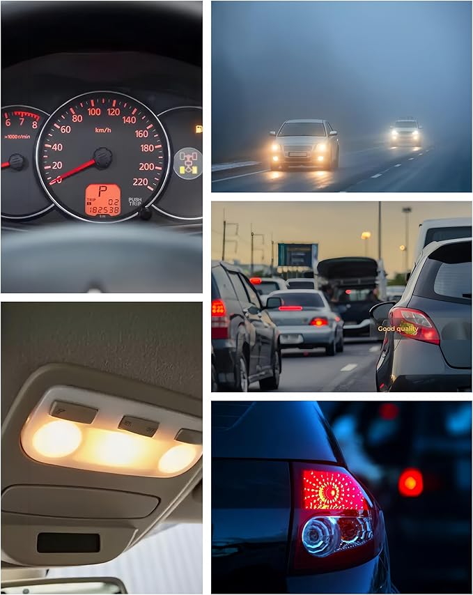(12 Bulk Pack 1157 2057 2357 7528 Bulb,P21/5W BAY15D Brake/Tail/Stop/Parking/Turn Signal Backup Daytime Running Lights Long Life Trailer Light Bulbs Compatible with 1157ll 1016 1034 1076
