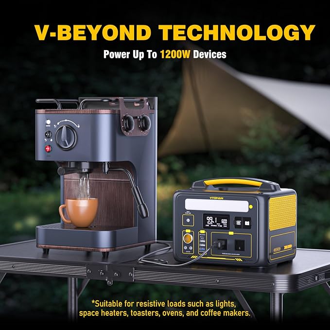 VTOMAN Jump 600X 600W Portable Power Station with 640Wh Extra Battery,939Wh Solar Generator LiFePO4 Battery, 1200W AC Outlet, PD 60W USB-C, 3x Regulated 12V/10A DC for Camping, Off-grid, Home Backup