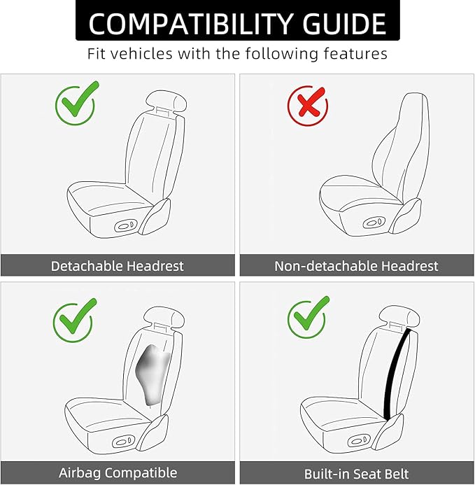 1 Pack Leather Front Car Seat Cover, Universal Sideless Car Seat Protector with Storage Pocket and Seat Belt Pad, Waterproof Automotive Seat Cover Cars Trucks SUV(Black)