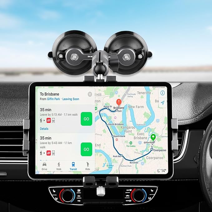 FANAUE Universal Car Phone Mount - Heavy-Duty Sticky Gel Suction Cup with 25mm Ball, 1" RAM-Compatible Windshield/Dashboard Phone Holder for Cars, Trucks & SUVs - Secure Anti-Slip Auto Accessories