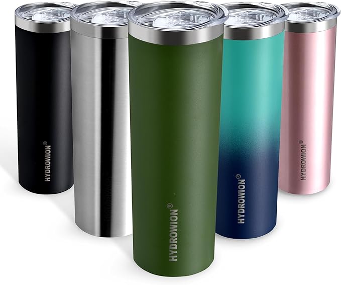 HYDROWION Triple-Insulated Tumblers - Stainless Steel with Lid and Straw, 20 oz Water Bottle, Stainless Steel Cups, Coffee Travel Mug for Home & Office Olive Green