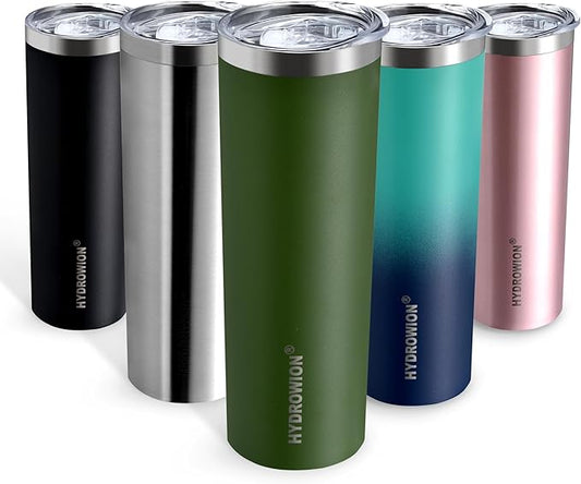 HYDROWION Triple-Insulated Tumblers - Stainless Steel with Lid and Straw, 20 oz Water Bottle, Stainless Steel Cups, Coffee Travel Mug for Home & Office Olive Green