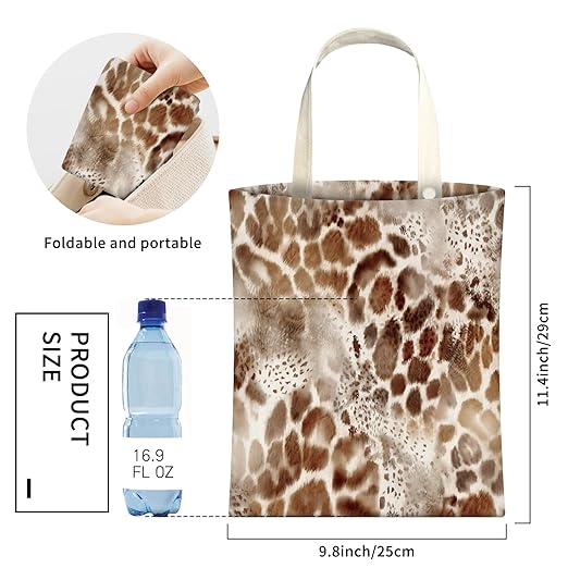 Cute Car Trash Can, Hanging Canvas Car Back Seat Organizer and Storage Bag, Funny Car Trash Bag For Travelling, Outdoor Cute Brown Leopard Pattern