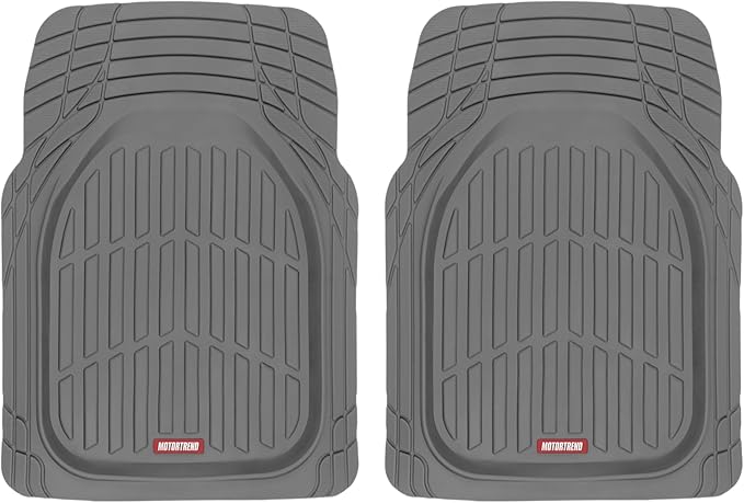 Motor Trend (2 Car Seat Covers for Front Seats with (2) Trimmable Car Floor Mats – Universal Fit Auto Accessories for Cars, Trucks, SUVs, Vans – Interior Protection and Vehicle Interior Shield Combo