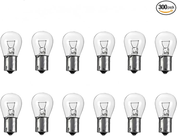 12 Bulk Pack 1156 Bulb,P21W S25 1141 7506 Ba15s 12v 32cp Automotive Brake/Back Up/Reverse Light Clear Miniature RV Bulbs Fit for Aveo/Ram Pickup/Hammer
