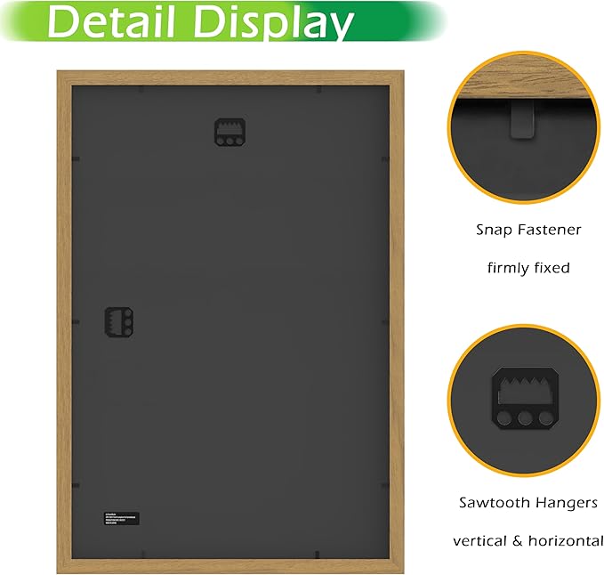 FrameWorks 2-Pack, 12x18 Matted to 11x17 Picture Frame, Golden Oak – Classic Wooden Photo Frame with Tempered Glass, Modern Matte Finish for Prints, Posters, Certificates & Wall Decor – Gallery-Ready