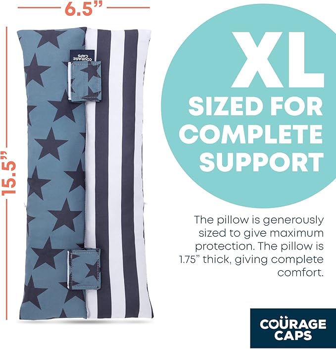 Post Surgery Seatbelt Pillow, Chemo Port Pillow, Cushion Post Surgery for Mastectomy, After Heart Surgery, Hysterectomy Pillow for Car, Breast Cancer Seatbelt Cover - Stars & Stripes