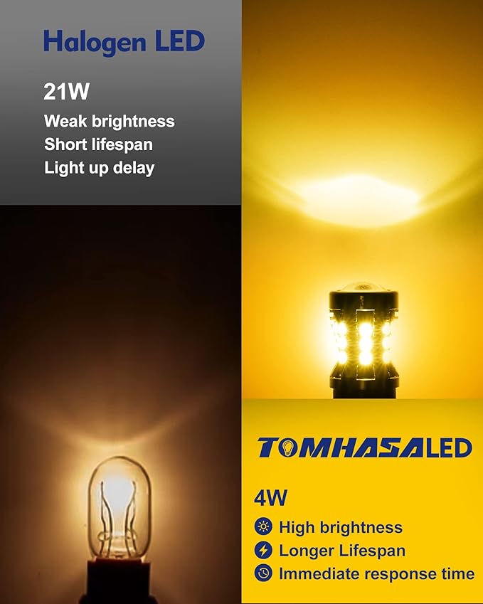 1157 LED Bulbs for Turn Signal Light Bulbs, Amber Yellow BAY15D 7528 2057 2357 LED Replacement Bulbs for Front Rear Turn Signal Light Blinker Light Side Marker Lights, Pack of 2