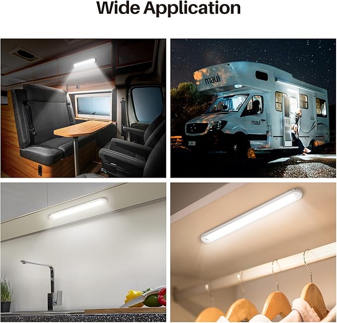 CT CAPETRONIX 12v LED Interior Light Bar, 120LEDs 1500LM 8W DC 12 Volt led Strip Lights with ON/Off Switch, for Enclosed Cargo Trailer, Car RV Van Truck Lorry Camper Boat Caravan Motorhome (6Pack)
