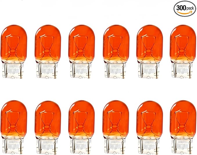 (Bulk 12 pack 7440NA 7440A 7440 Amber Bulb, 7440NAll T20 WY21W 12V 21W Back-up Light/Reverse/Tail Bulbs/Turn Signal Auto Lighting Fit for RAV4 CR-V Rogue