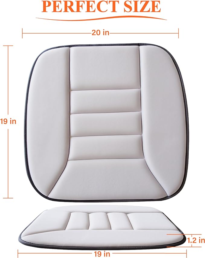 kingphenix Car Seat Cushion with 1.2inch Comfort Memory Foam, Seat Cushion for Car and Office Chair (Gray)