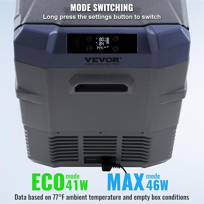 VEVOR Car Refrigerator, 12 Volt Car Refrigerator Fridge, 40 L Dual Zone Portable Freezer, -4℉-68℉ Adjustable Range, 12/24V DC and 100-240V AC Compressor Cooler for Outdoor, Camping, RV