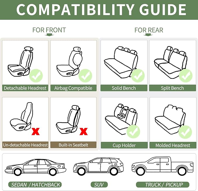 Car Seat Covers,Waterproof Seat Covers Front Pair, Leather Car Seat Covers,Universal Seat Cushion Protector for Most Cars SUV Trucks,Beige