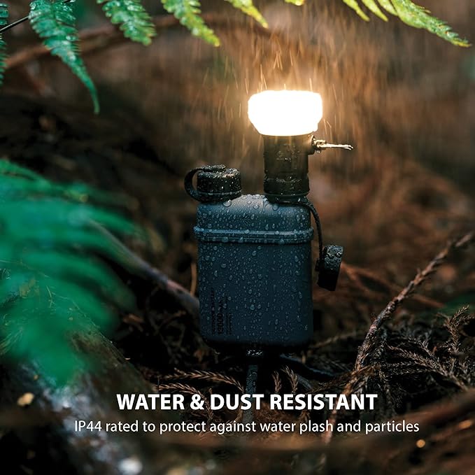 NESTOUT Rugged Outdoor Camping LED Lantern w/ Mini Tripod, Dimmable USB Powered Soft LED Light, IP44 Water Dust Resistant, 10-350 Lumen, Portable Lamp for Power Bank EDC Travel, LAMP-1 (Beige)