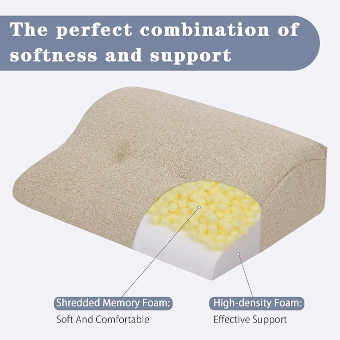 baibu Lumbar Support Pillow for Recliner, Large Memory Foam Dual-Layer Patent Design Back Support Cushion for Sofa & Gaming Chair, Ergonomic Lumbar Pillow with Machine Washable Cover, Beige